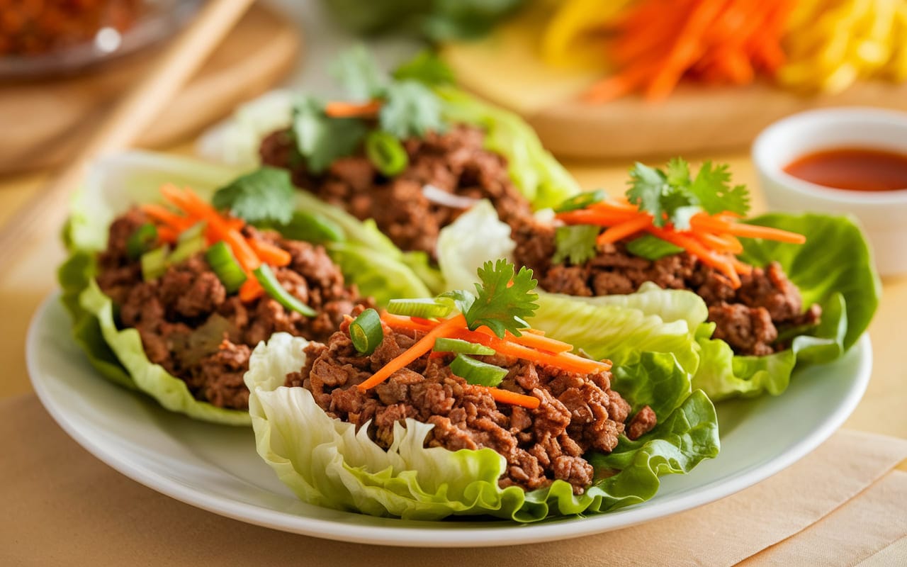 Ground beef lettuce wraps