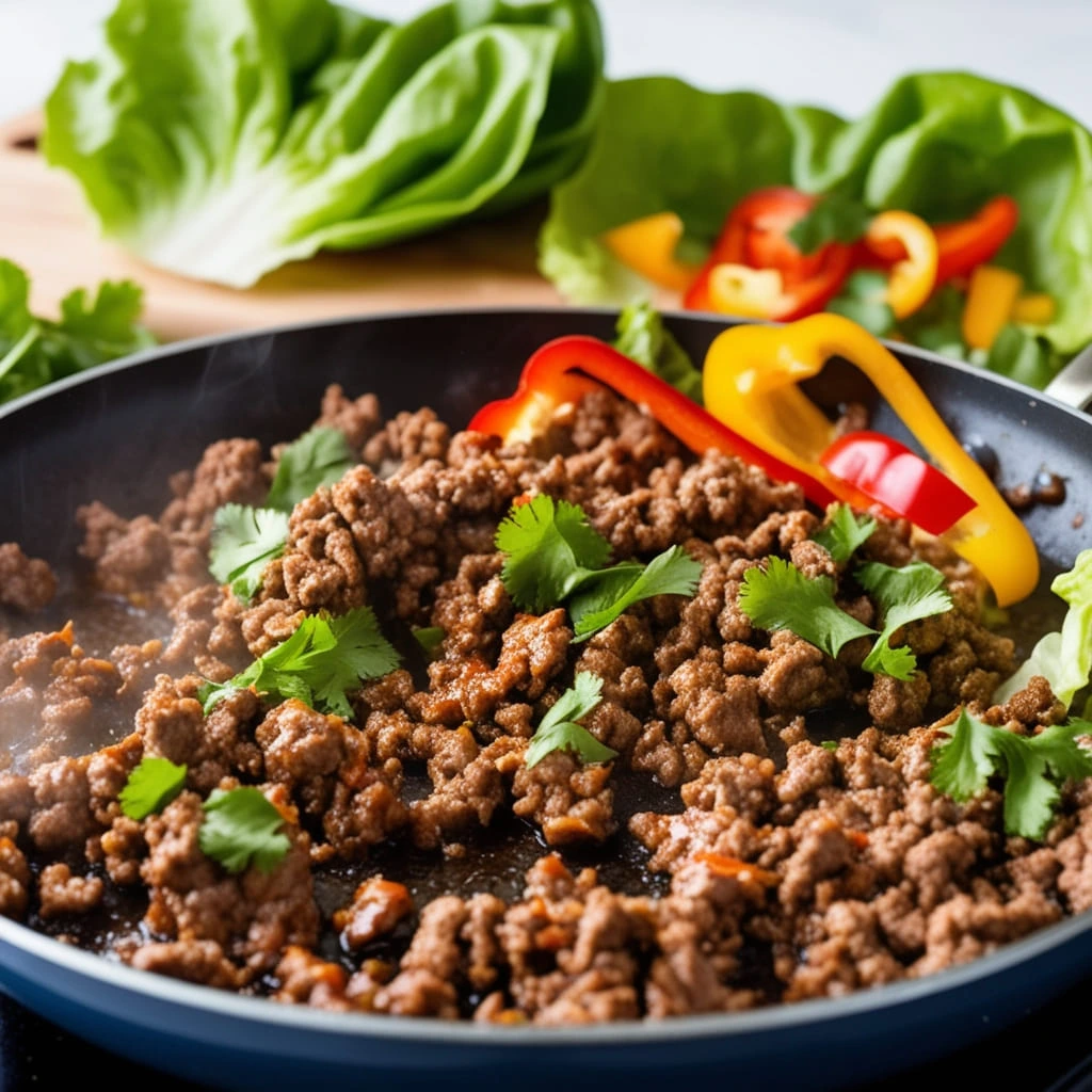 Ground beef lettuce wraps