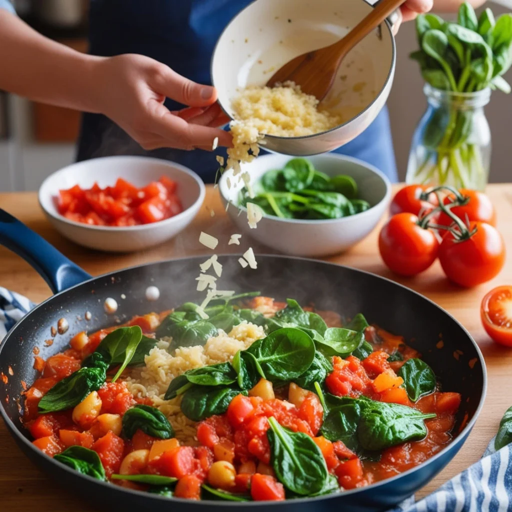 quick spinach tomato pasta recipe