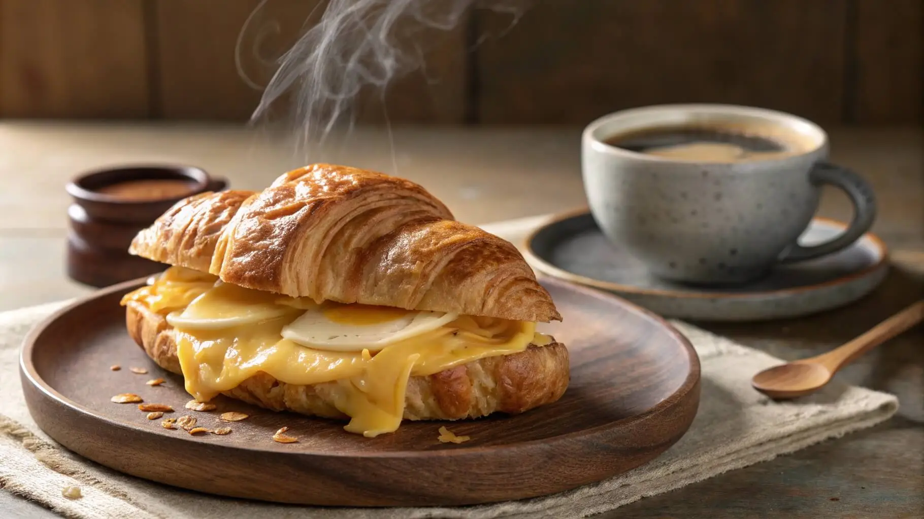 Golden Flaky Egg and Cheese Croissant – A Breakfast Delight