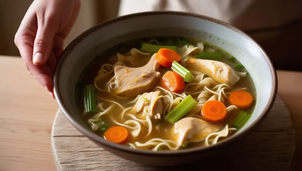 Ginger Chicken Noodle Soup Carrots Celery