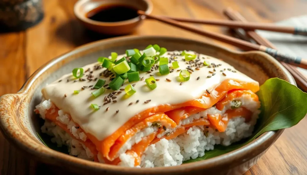 salmon sushi bake