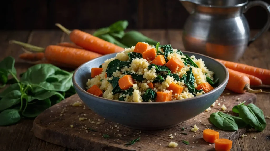 Carrot and Spinach Recipes with Couscous