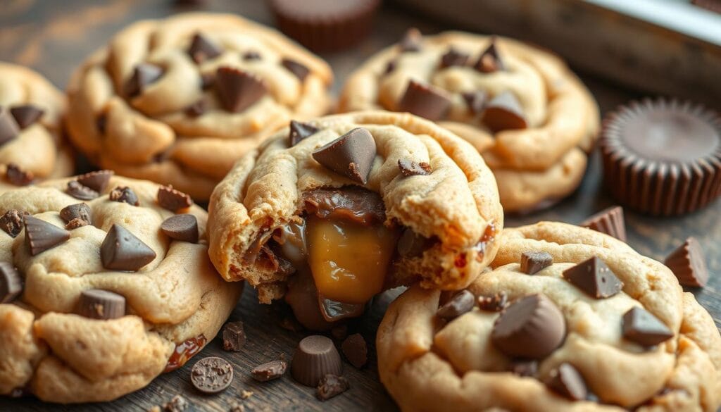 Gooey Reese's Cheesecake Cookies