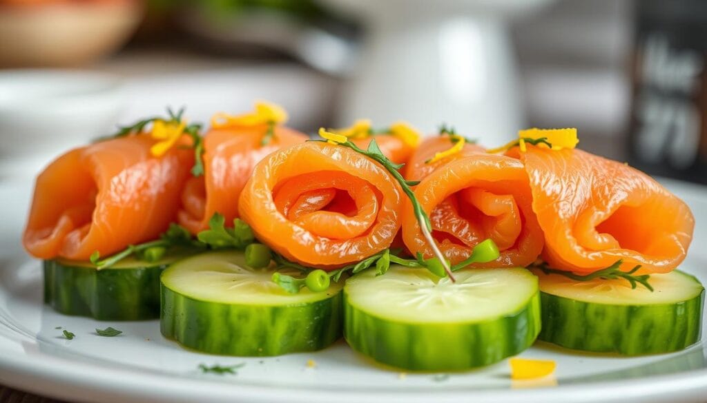 Smoked Salmon Cucumber Rolls