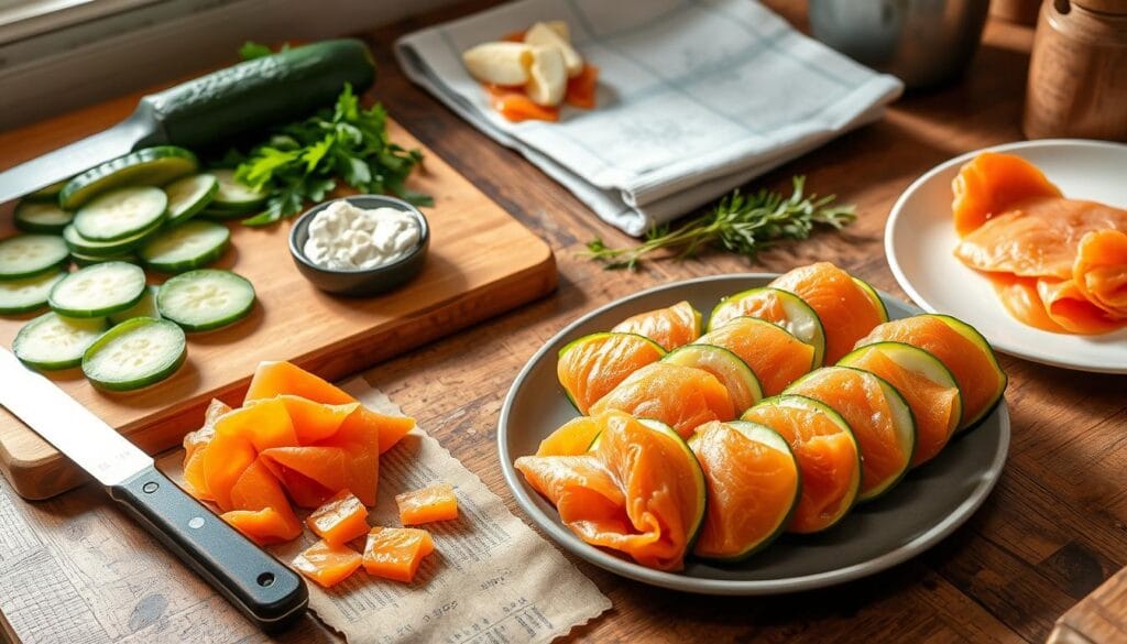 Smoked Salmon Rolls Preparation