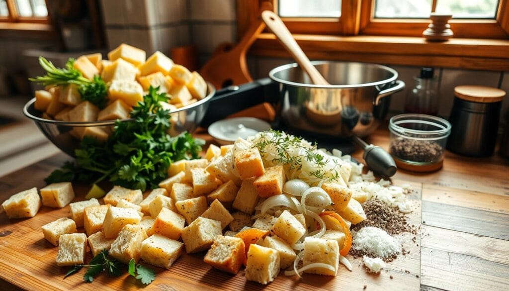 Sourdough Stuffing Preparation