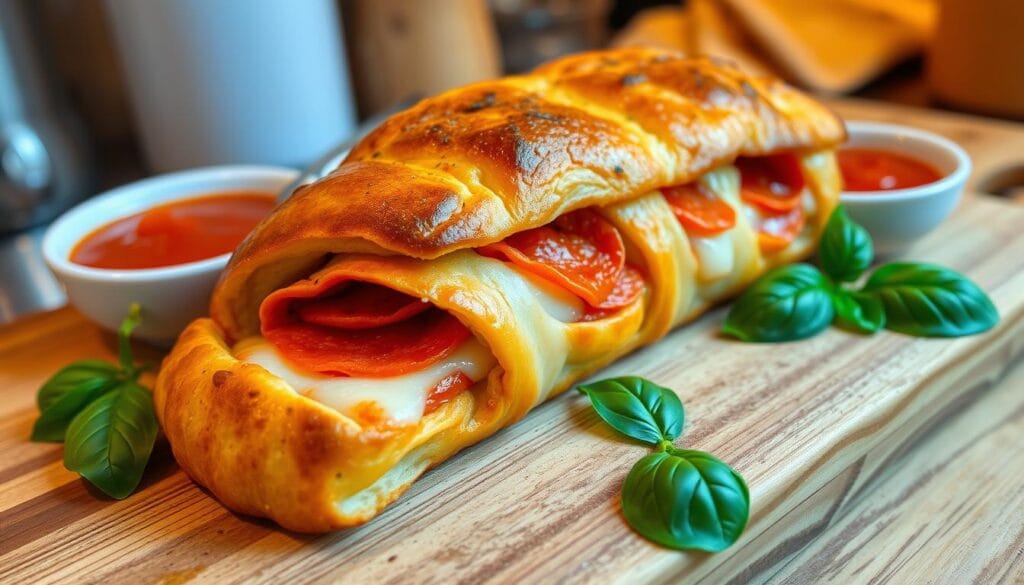 Tremendous Cheesy Pepperoni Stromboli