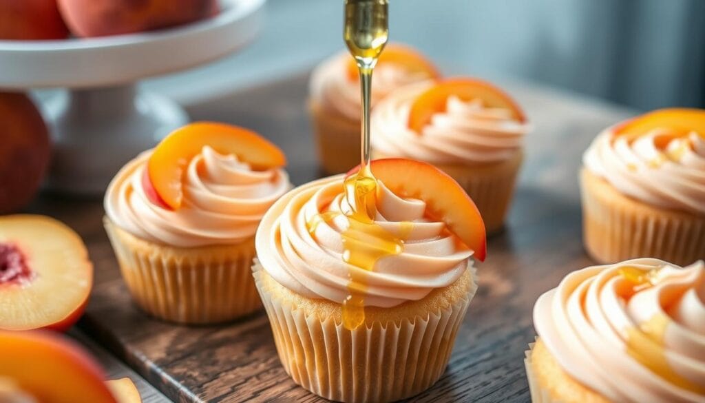 honey peach cream cheese cupcakes