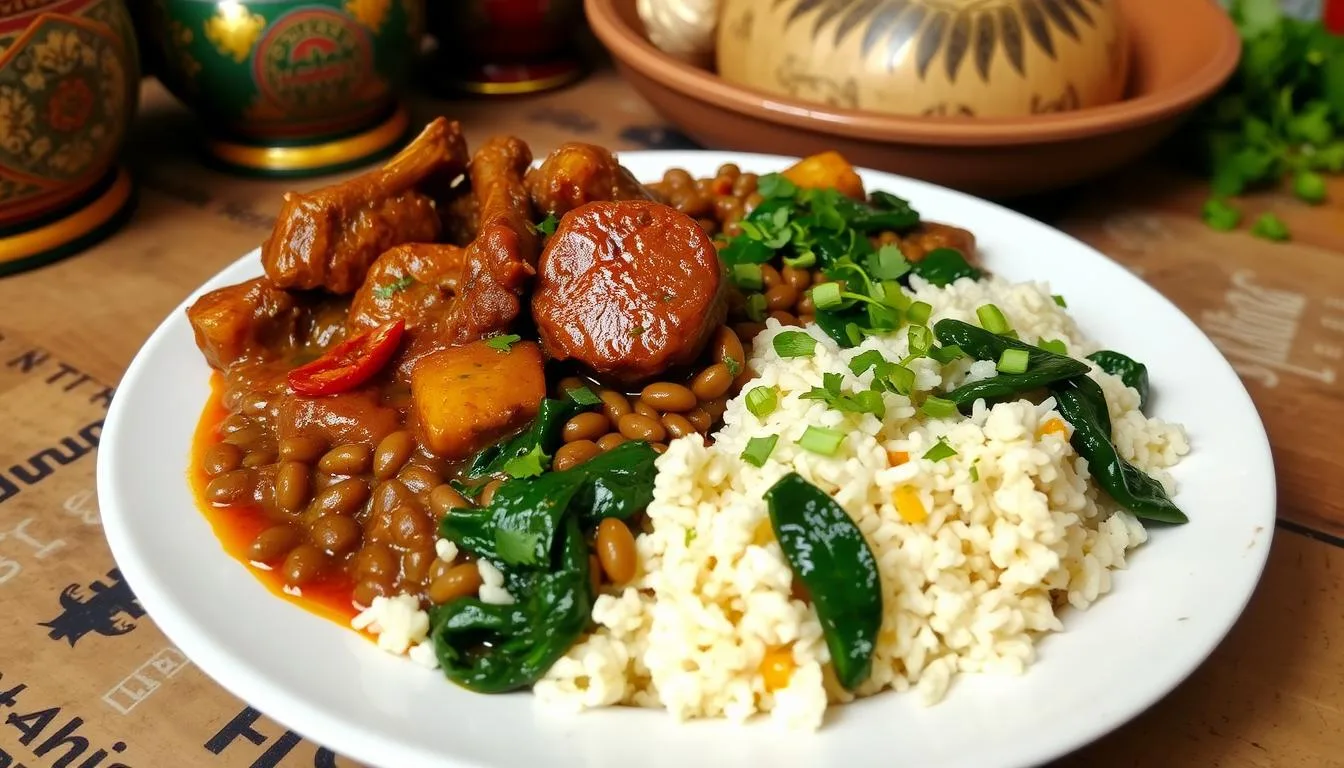 lebonese lamb lentils rice spinach recipe