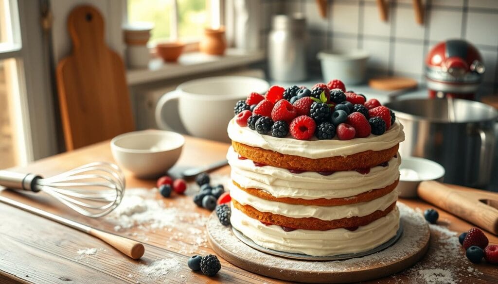 Berry Chantilly Cake Baking Technique