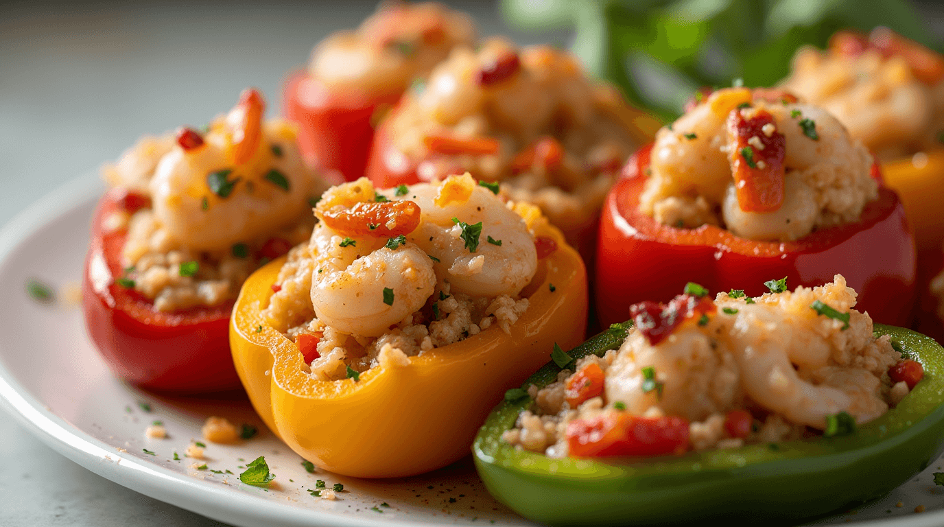 Crab and Shrimp Stuffed Bell Peppers