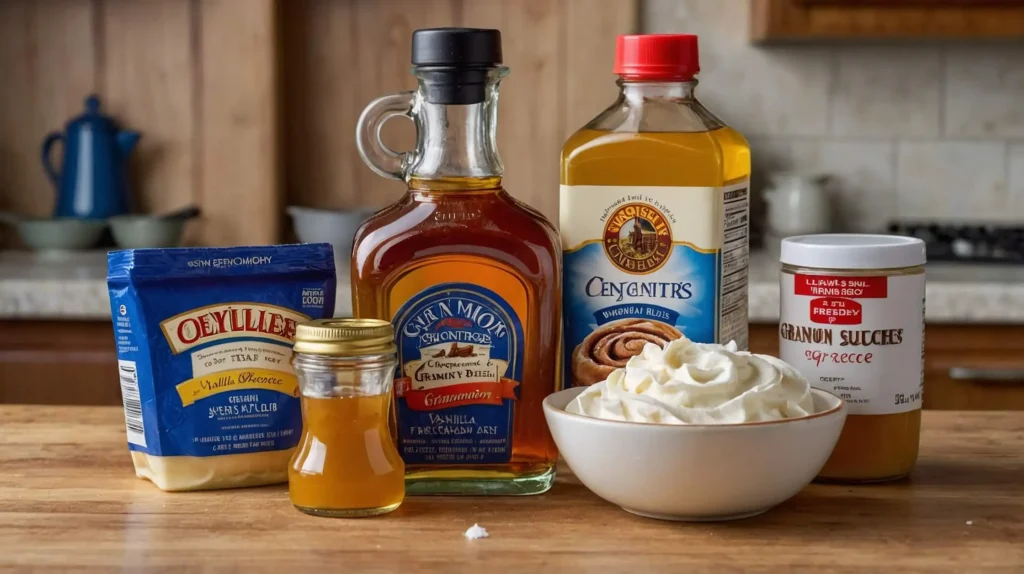 Ingredients for Cinnamon Roll Honeybun Cheesecake