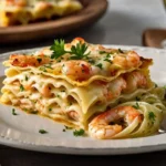 Creamy Garlic Butter Shrimp Scampi Lasagna