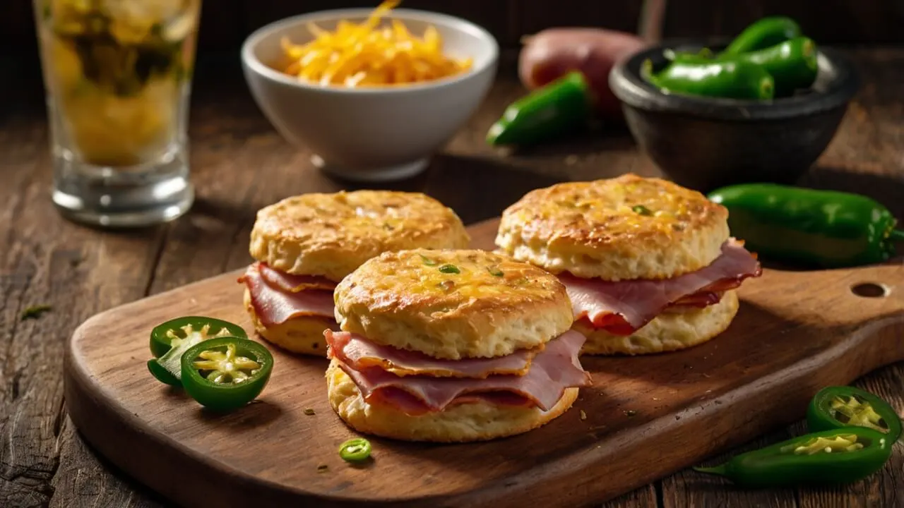 Ham and Jalapeno Biscuits Freshly Baked