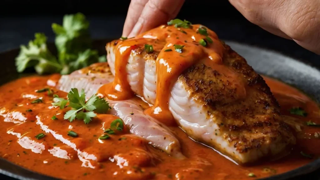 red snapper with creamy creole sauce